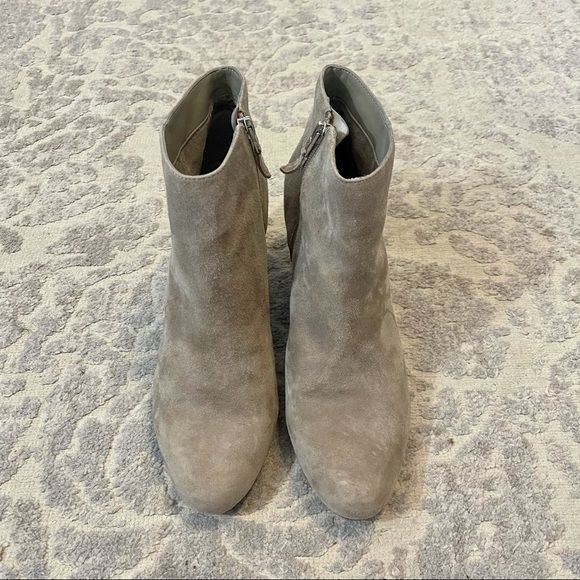 SAM EDELMAN Michelle Gray Suede Heeled Booties - Picture 7 of 9